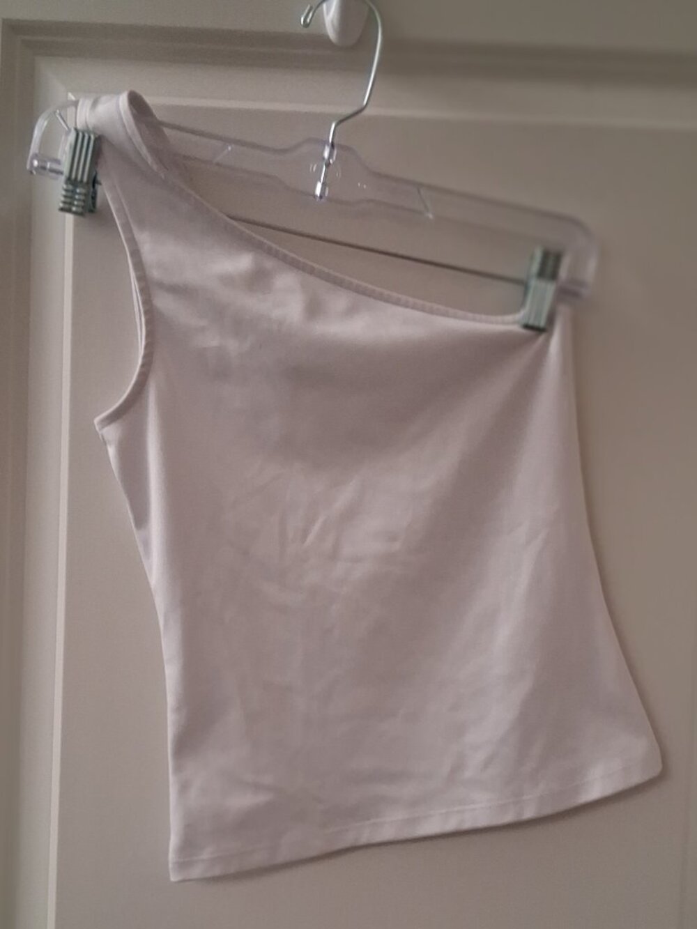 H&M Divided Women's White One Shoulder Tank Top SZ XS